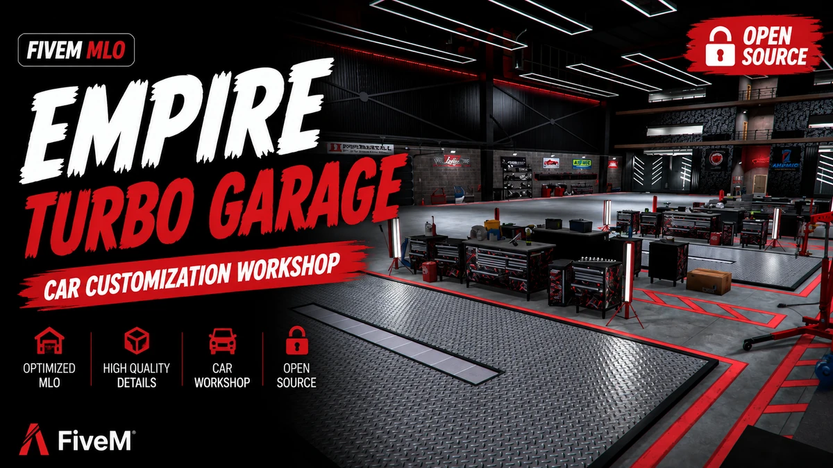 Empire Turbo Garage MLO FiveM | Car Customization Workshop | Open Source
